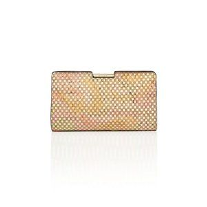 New Milly Geo Cork Iridescent Pattern Clutch